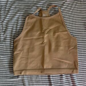 j.o & co tanned ribbed halter athletic top!